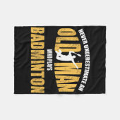 Never Underestimate An Old Man Playing Dminton  フリースブランケット (正面(横))