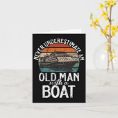 Never Underestimate An Old Man With A Boat Boating カード (黄色い花)