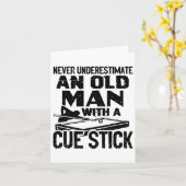 Never Underestimate An Old Man With A Cue Stick Bi カード (黄色い花)