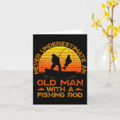 Never Underestimate An Old Man With A Fishing Rod  カード (黄色い花)