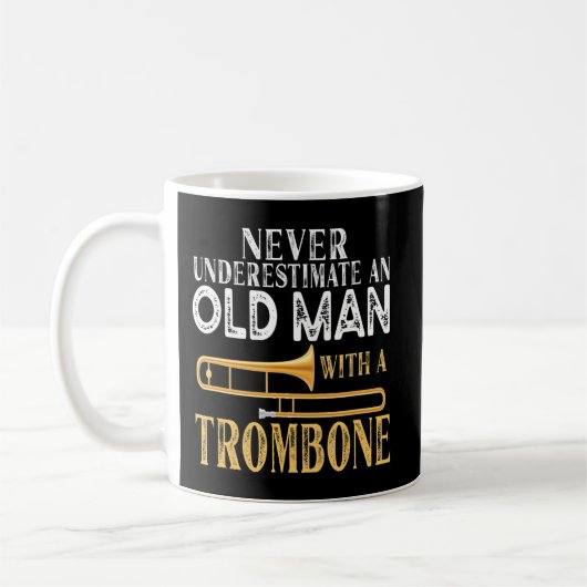 Never Underestimate An Old Man With A Trombone Gif コーヒーマグカップ (左)