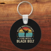 Never Underestimate Girl With A Black Belt Karate  キーホルダー (正面)