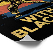 Never Underestimate Man With A Black Belt Karate K ポスター (角)
