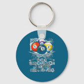 Never Underestimate Old Man With A Cue Stick Billi キーホルダー (正面)