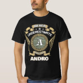 Never underestimate power of a ANDRO Tシャツ (正面)