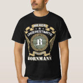 Never underestimate power of a BORNMANN Tシャツ (正面)