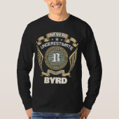 NEVER UNDERESTIMATE POWER OF A BYRD Tシャツ (正面)