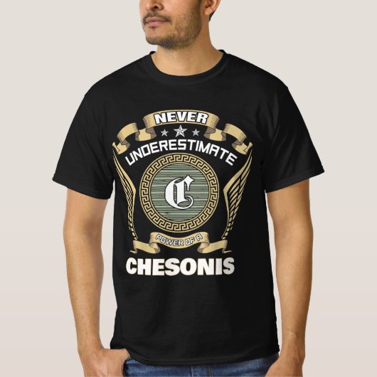 Never underestimate power of a CHESONIS Tシャツ (正面)