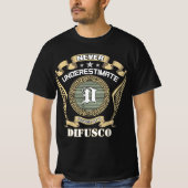 Never underestimate power of a DIFUSCO Tシャツ (正面)
