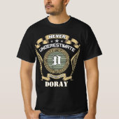 Never underestimate power of a DORAY Tシャツ (正面)