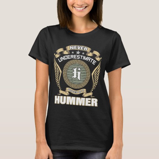 NEVER_UNDERESTIMATE_POWER_OF_A_HUMMER Tシャツ (正面)