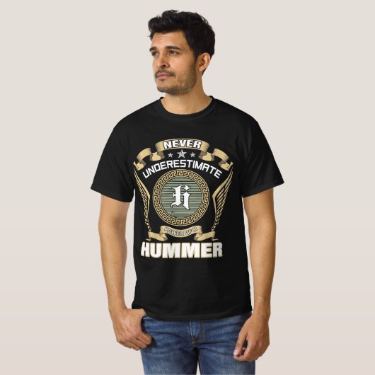 NEVER_UNDERESTIMATE_POWER_OF_A_HUMMER Tシャツ (正面フル)