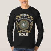NEVER UNDERESTIMATE POWER OF A KOLB Tシャツ (正面)