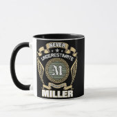 NEVER_UNDERESTIMATE_POWER_OF_A_MILLER マグカップ (左)