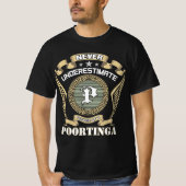 Never underestimate power of a POORTINGA Tシャツ (正面)