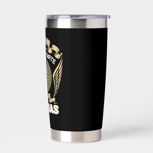 NEVER_UNDERESTIMATE_POWER_OF_A_THOMAS 保温保冷タンブラー (左面)