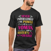 Never Underestimate Power Of A Woman With A Master Tシャツ (正面)