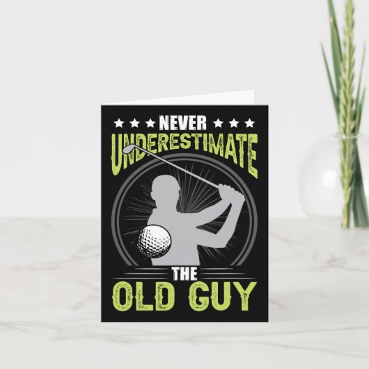 Never Underestimate The Old Guy Golf Golfing  カード (正面)