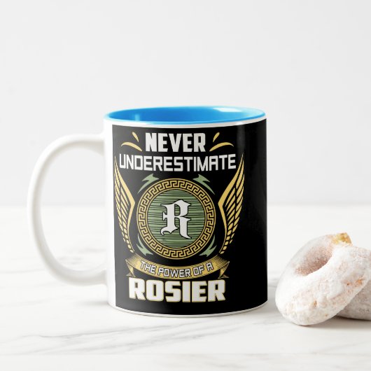 Never Underestimate The Power Of A Rosier ツートーンマグカップ (ドーナツ)