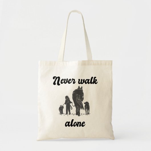 Never Walk Alone ラスティック アニマルラバー トートバッグ (正面)