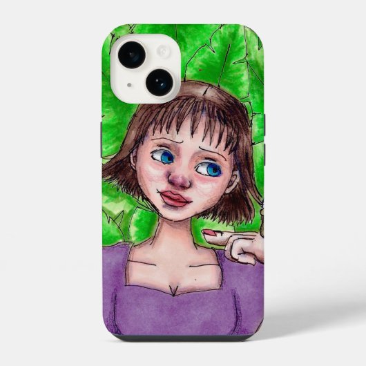 Never Would Leafスケッチ電話ケース iPhoneケース (裏面)