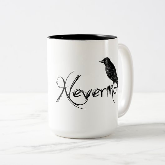 NevermoreエドガーアレンPoeのワタリガラスハロウィン ツートーンマグカップ (正面右)