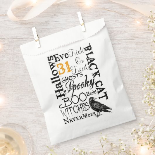 Nevermoreワタリガラスのハローウィンパーティの好意のバッグ フェイバーバッグ (クリップ留めされた状態)