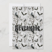 Nevermore水彩画のワタリガラスのハローウィンパーティ 招待状 (裏面)