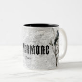 Nevermore水彩画のワタリガラス ツートーンマグカップ (正面右)