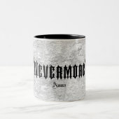 Nevermore水彩画のワタリガラス ツートーンマグカップ (中央)