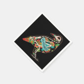 Nevermore砂糖のスカルのワタリガラス スタンダードカクテルナプキン (角)