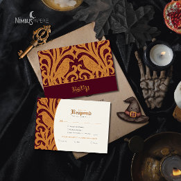 Nevermore Damask | ブルゴーニュゴシックハロウィン 出欠カード