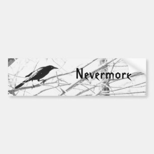 "Nevermore" EdgerのアレンPoeのワタリガラスのバンパーステッカー バンパーステッカー