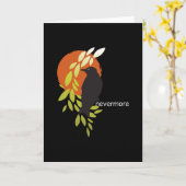 Nevermore - Poeによるワタリガラス及び月 カード (黄色い花)