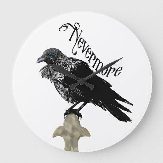 Nevermore Raven ラージ壁時計 (正面)