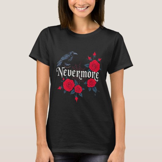 Nevermore Raven Gothic Halloween Tシャツ (正面)