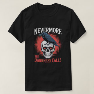 Nevermore Raven Skull Gothic Horror Tee Tシャツ