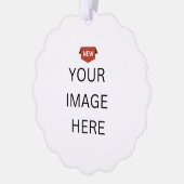 NEW!ギフトラベルオーナメント- Scalloped – マット紙 オーナメントカード (左)