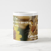 NEW!サポート猫アノニマス… 1口ずつ！ ジャンボコーヒーマグカップ (正面)