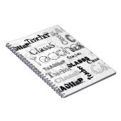 NEW!トレンディー名Wordcloud先生クラスギフト ノートブック (右側)