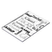 NEW!トレンディー名Wordcloud先生クラスギフト ノートブック (左側)