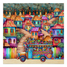 NEW ユニーク HAITI, Aruba, Antigua Poster