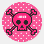 NEW!ラウンドステッカー – スカルボーン(名前を追加) ラウンドシール (正面)