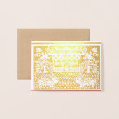 New 中国の Year of the Rabbit add Photo Foil Card 箔カード (封筒付き正面)