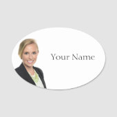 NEW!名前タグ – 3" X 2" Oval 名札 (正面)
