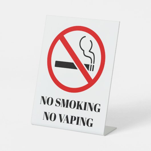 NEW!🚭喫煙蒸発ペデスタルサインなし – 6" X 8" 台座サイン (正面)