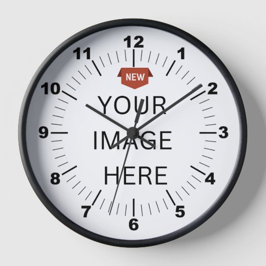 NEW!壁掛け時計、10インチの黒い木枠 壁時計 (正面)