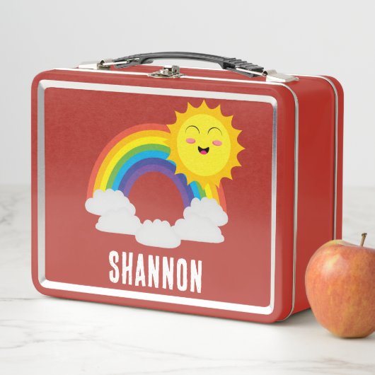 NEW!弁当箱 – Rainbow Sun (add name) Metal Red メタルランチボックス (インサイチュ)