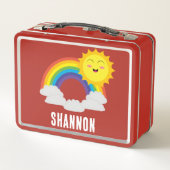 NEW!弁当箱 – Rainbow Sun (add name) Metal Red メタルランチボックス (裏面)