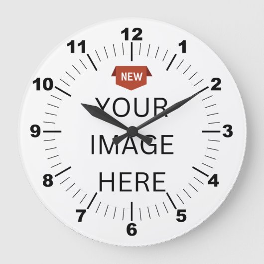 NEW!時計 – 10インチ丸黒木枠 ラージ壁時計 (正面)